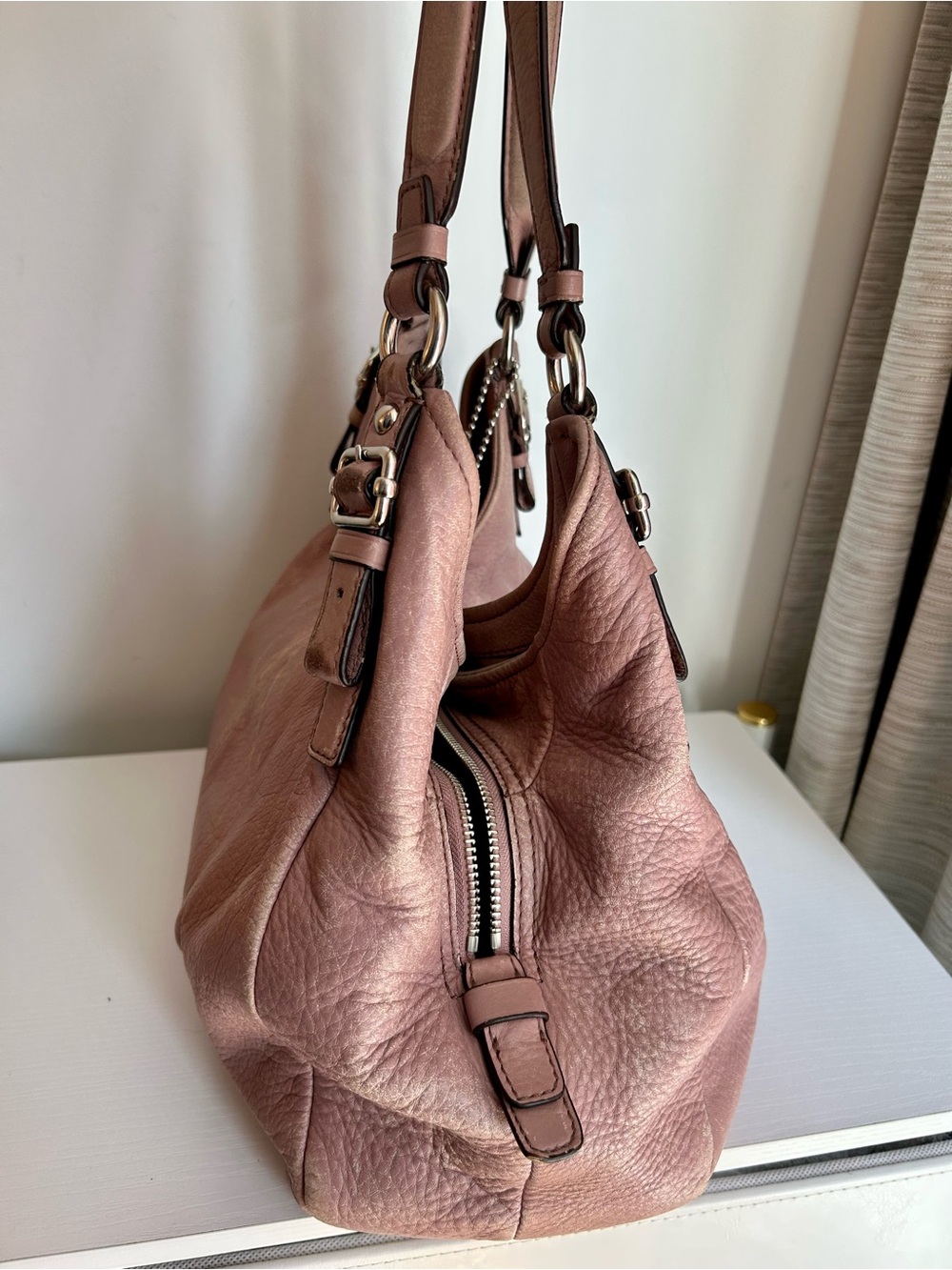 Coach Madison Maggie Y2K Hobo Bag Mauve Pink - Picture 7 of 12